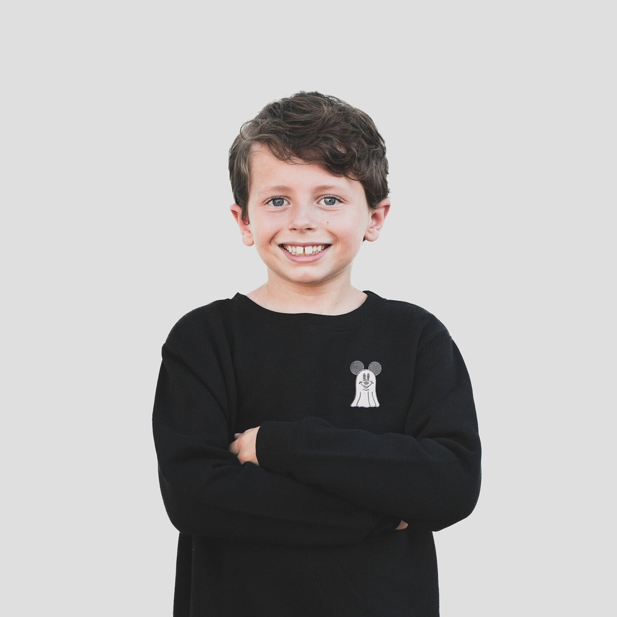 Mickey Ghost Embroidered Sweatshirt