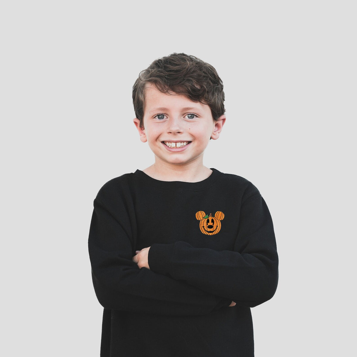 Mickey Pumpkin Embroidered Sweatshirt