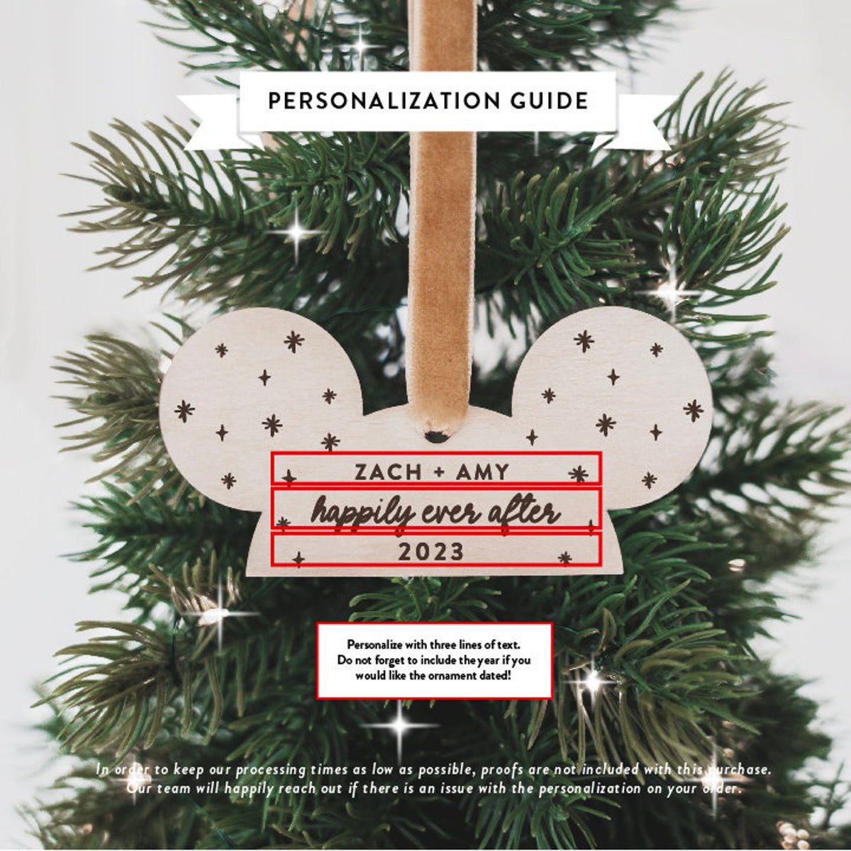 Happily Ever After Personalized Christmas Ornament