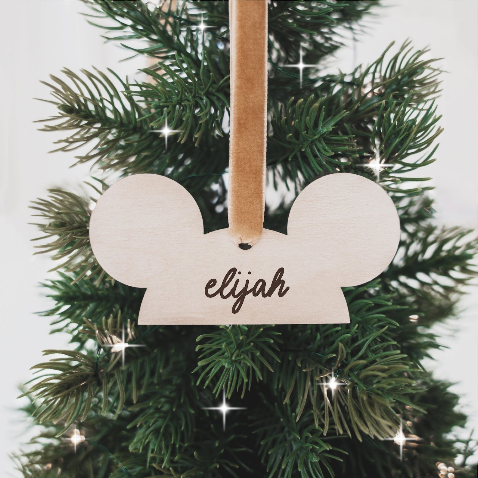 Personalized Mickey Ears Christmas Ornament