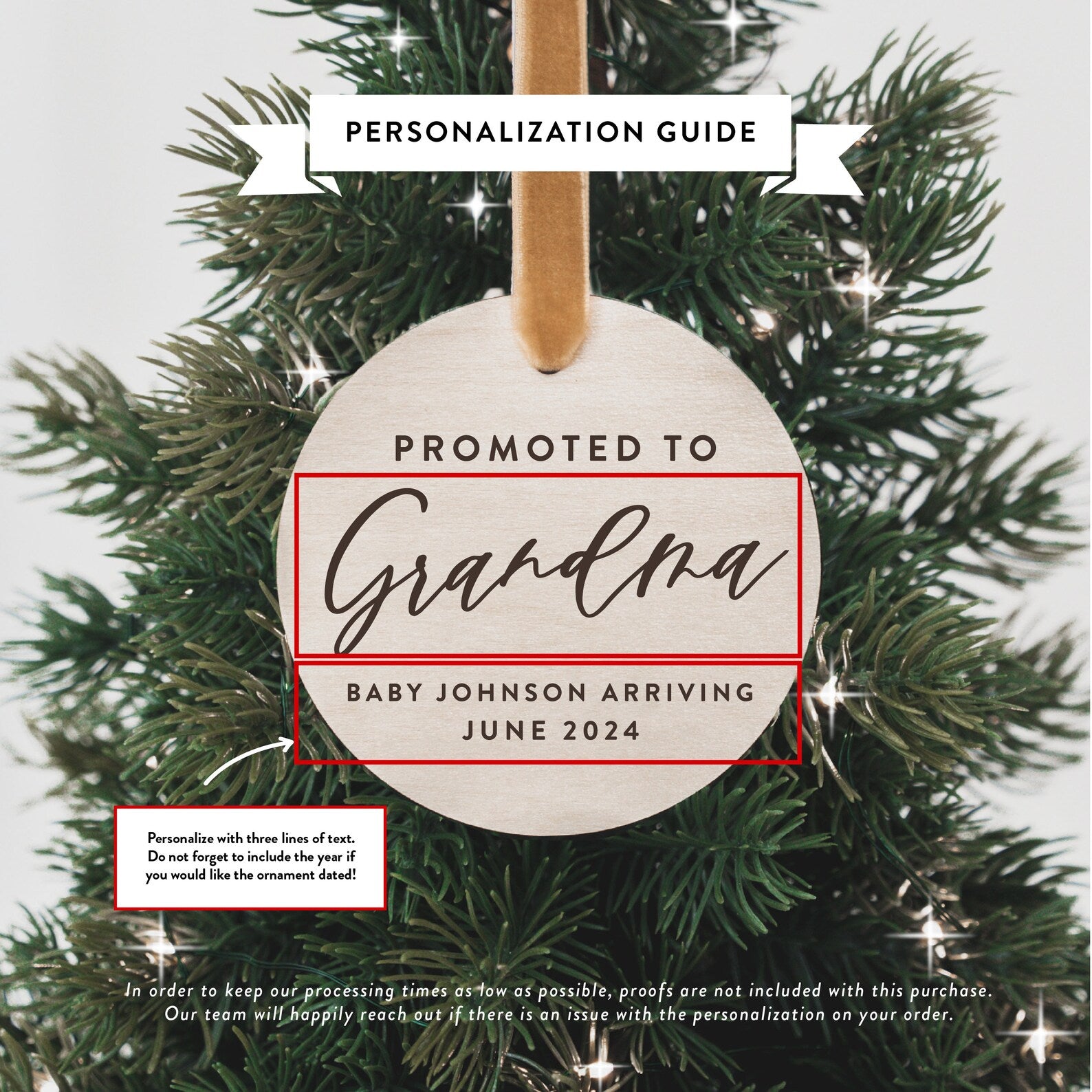 Personalized Pregnancy Announcement Christmas Ornament