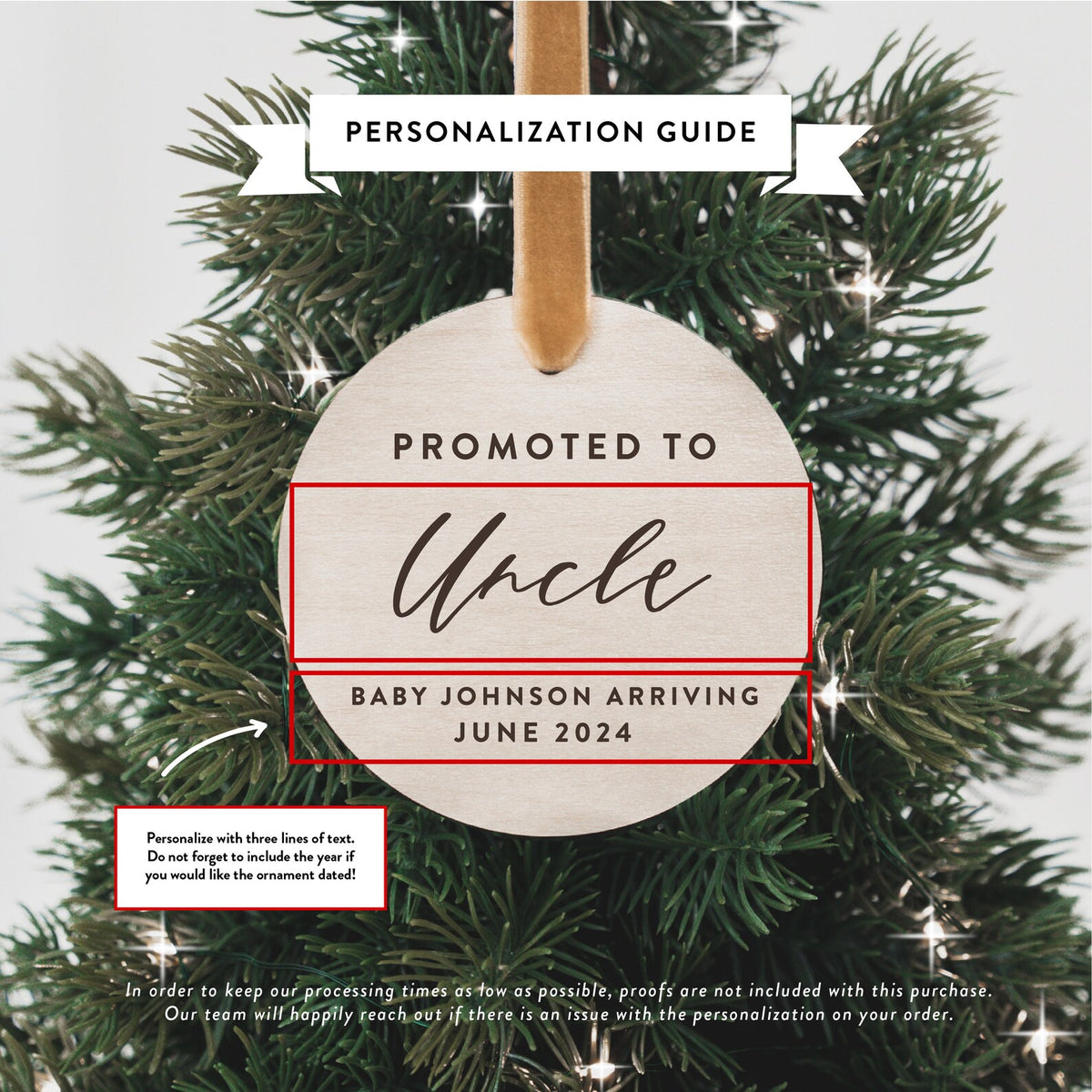 Personalized Pregnancy Announcement Christmas Ornament