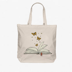 Butterfly Book Canvas Tote Bag