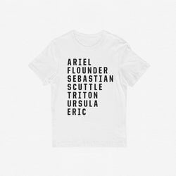 Mermaid Character Names Tee