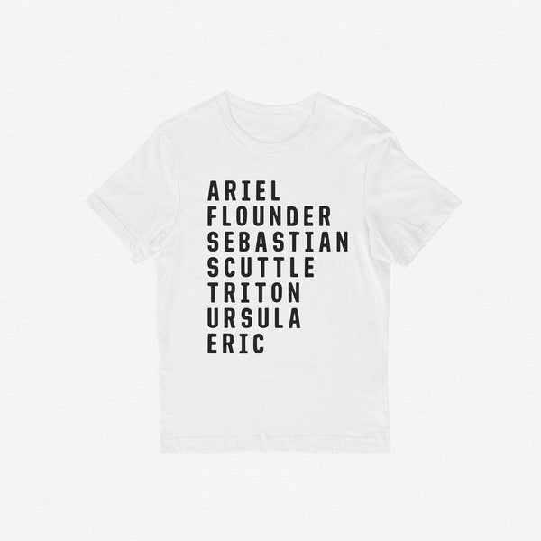 Mermaid Character Names Tee