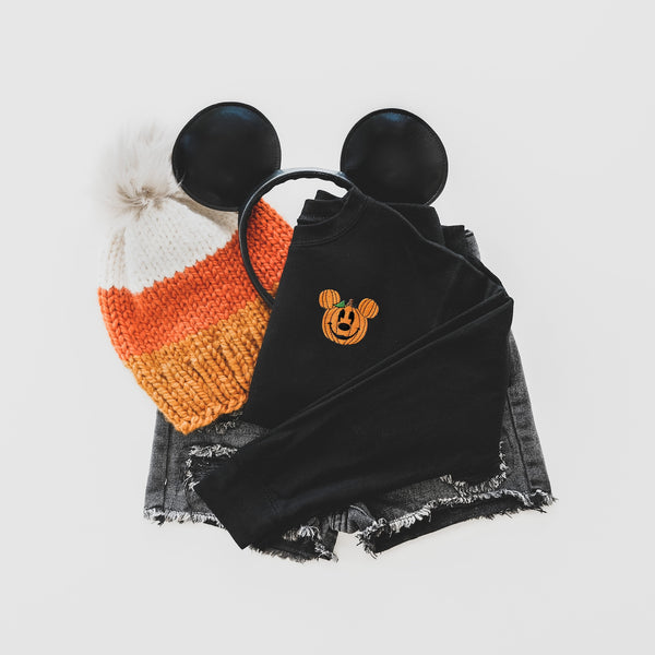Mickey Pumpkin Embroidered Sweatshirt
