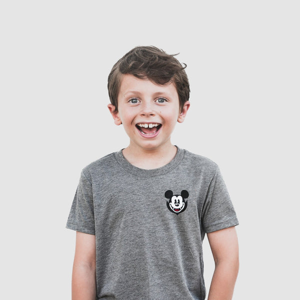 Checkered Mickey Embroidered Tee