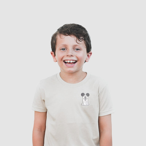 Mickey Ghost Embroidered Tee