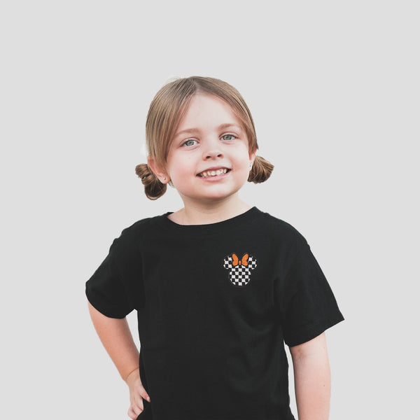 Checkered Minnie Embroidered Tee