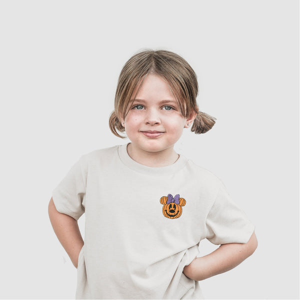 Minnie Pumpkin Embroidered Tee