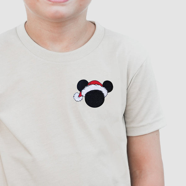 Mickey Santa Embroidered Tee