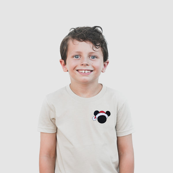 Mickey Santa Embroidered Tee