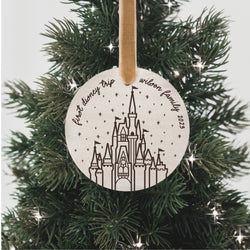 Sleeping Beauty's Castle First Disney Trip Personalized Christmas Ornament
