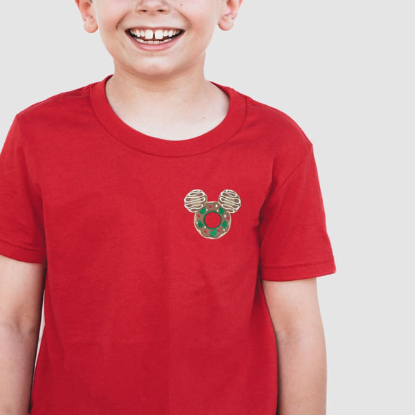 Mickey Holiday Donut Embroidered Tee