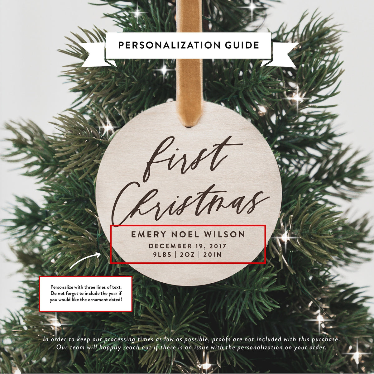 Baby's First Christmas Personalized Christmas Ornament