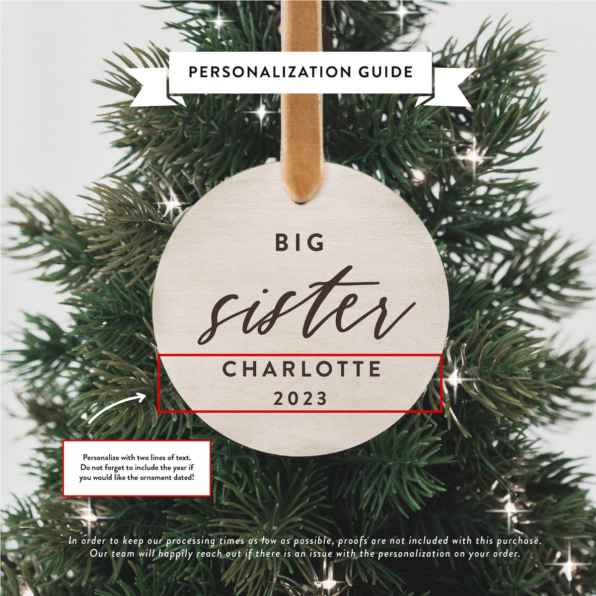 Big Sister Personalized Baby Announcement Ornament