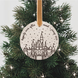 Cinderella's Castle Happily Ever After Personalized Christmas Ornament