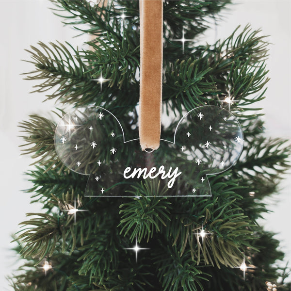 Personalized Mickey Ears Christmas Ornament