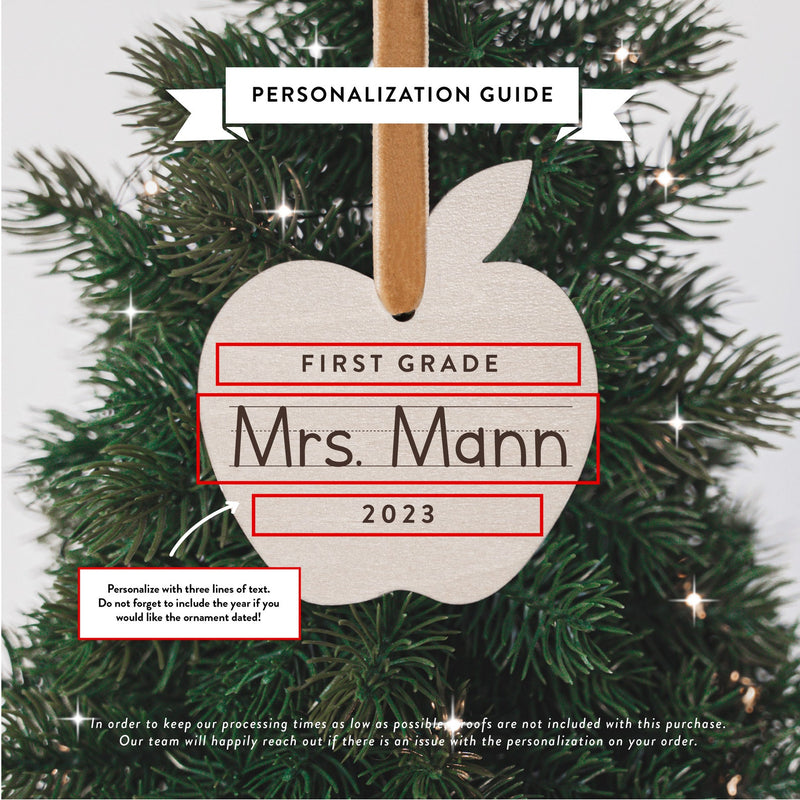 Personalized Teacher Christmas Ornament