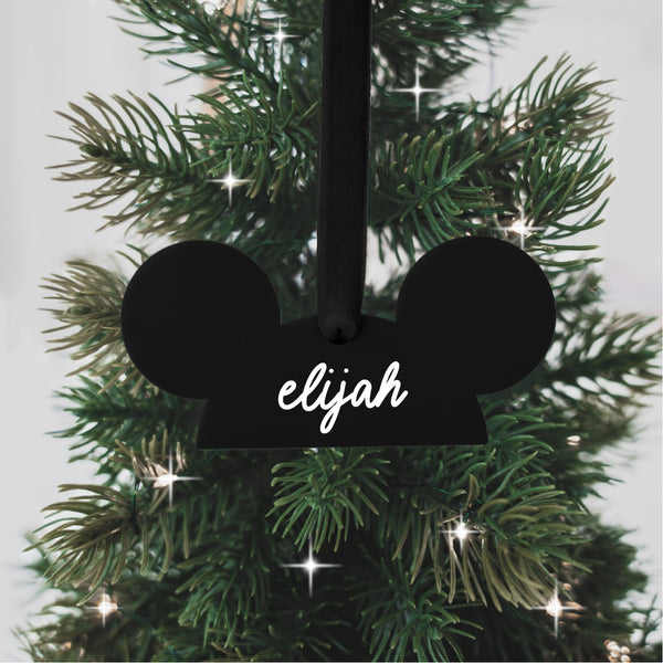 Personalized Mickey Ears Christmas Ornament