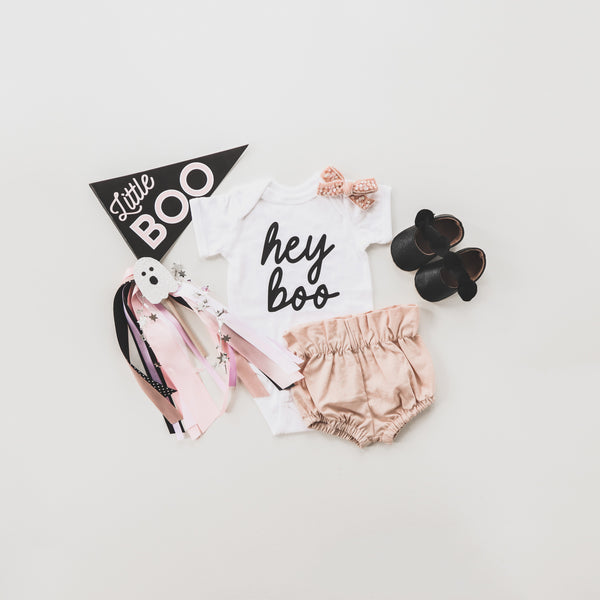 Hey Boo Script Baby Bodysuit