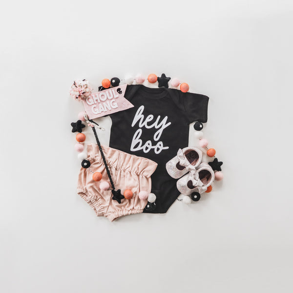 Hey Boo Script Baby Bodysuit