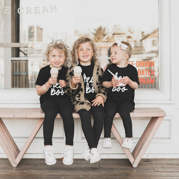 Hey Boo Script Toddler + Kids Tee