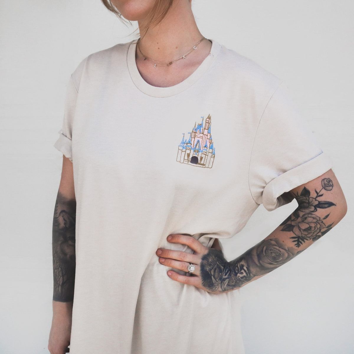 Embroidered Cinderella's Castle Tee