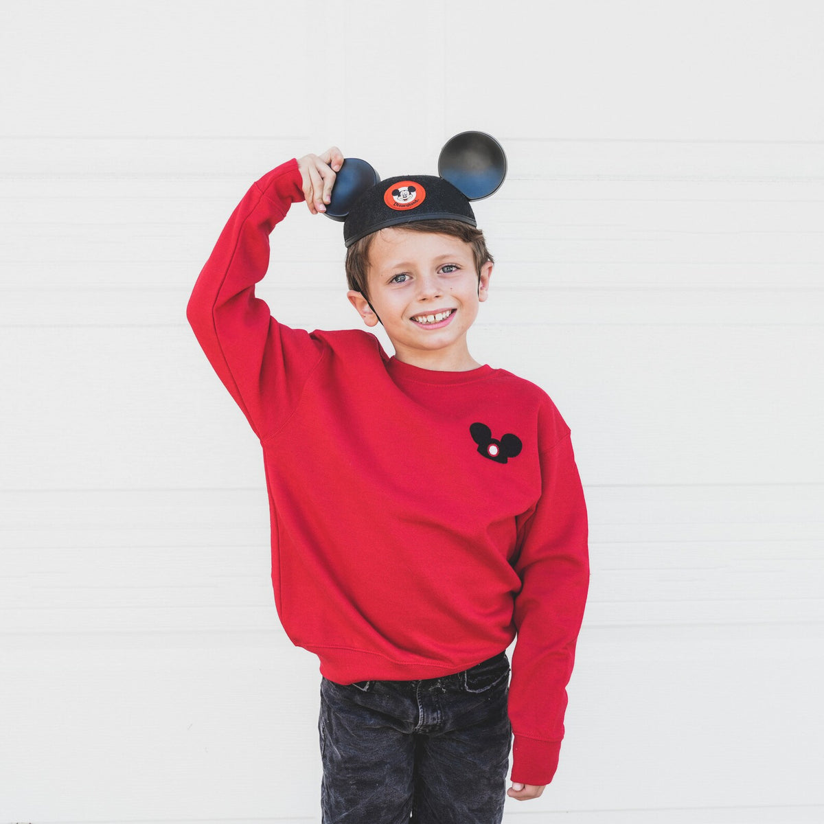 Mickey Ear Hat Embroidered Sweatshirt
