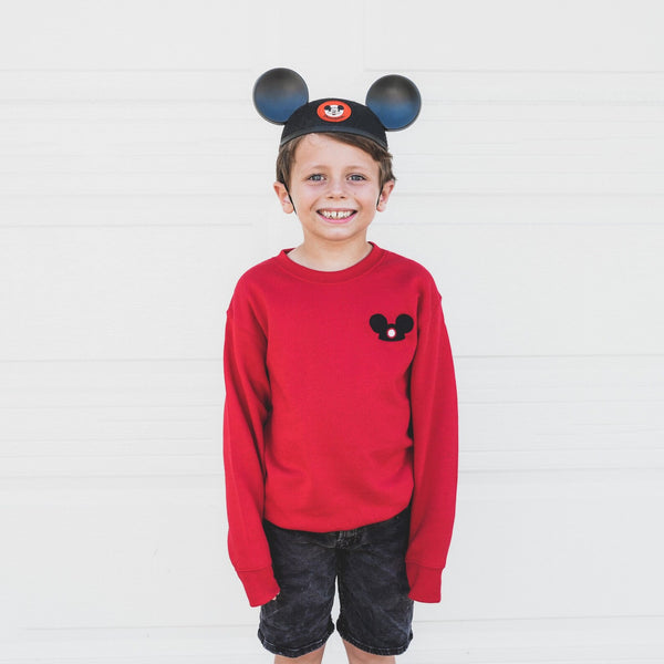 Mickey Ear Hat Embroidered Sweatshirt