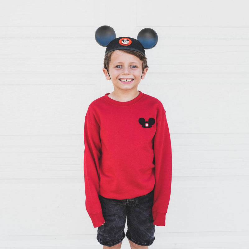 Mickey Ear Hat Embroidered Sweatshirt